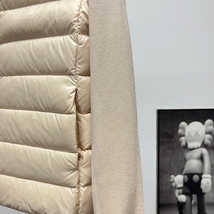 Clothing Moncler knitted patchwork down jacket Beige
