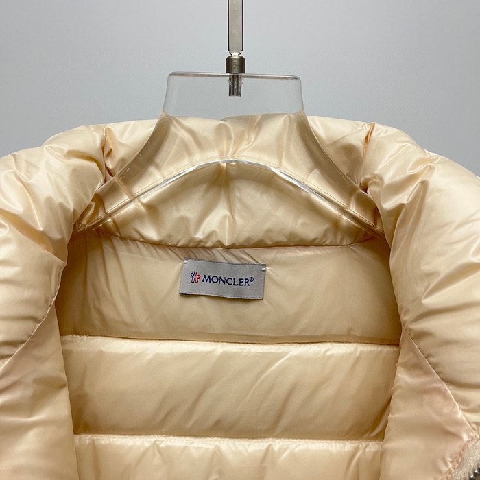 Clothing Moncler knitted patchwork down jacket Beige