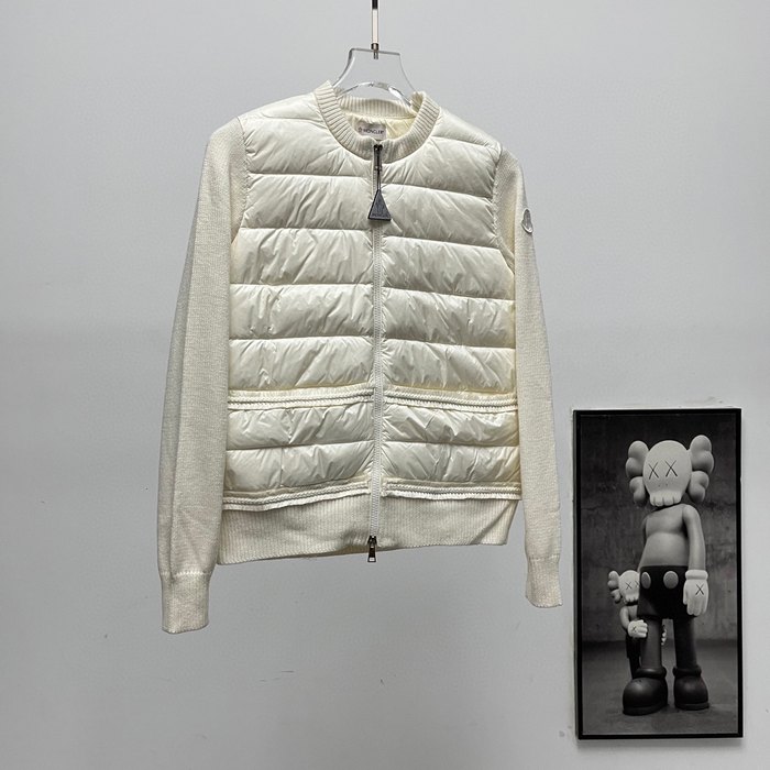 Clothing Moncler knitted patchwork down jacket White