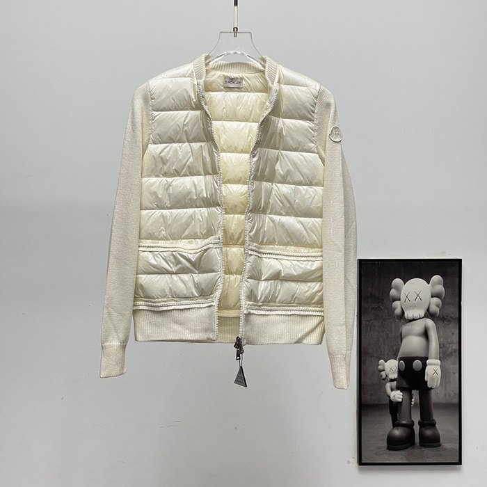 Clothing Moncler knitted patchwork down jacket White