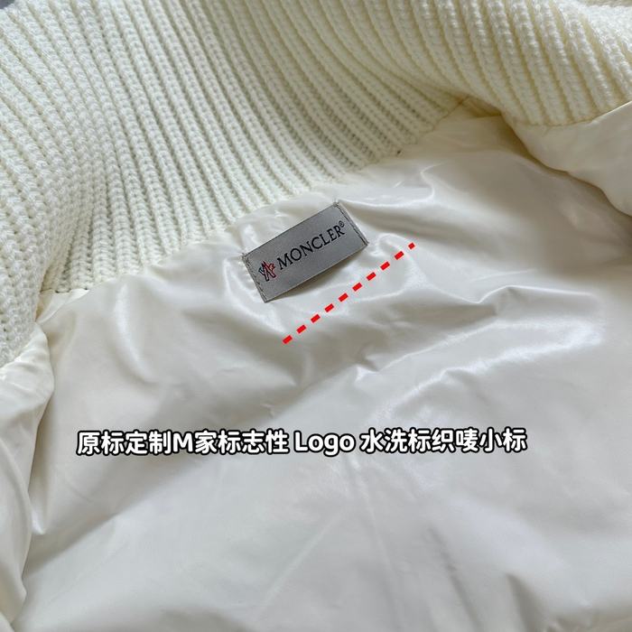 Clothing Moncler knitted sleeve padded jacket White