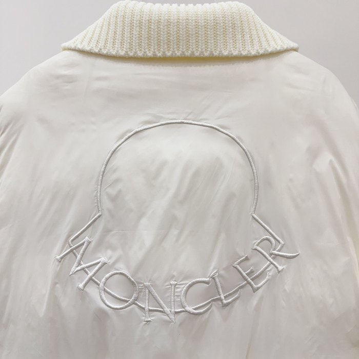 Clothing Moncler knitted sleeve padded jacket White