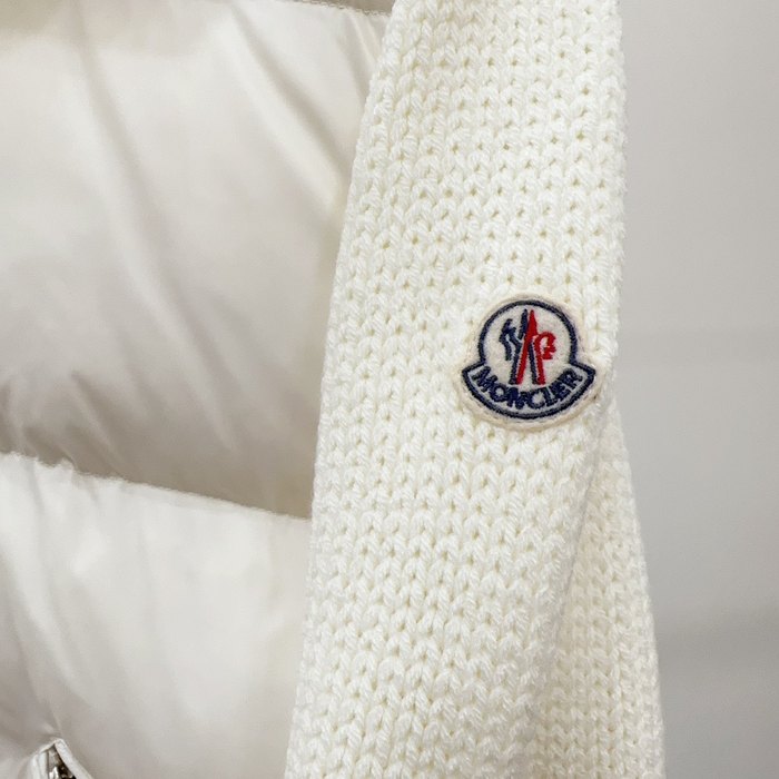 Clothing Moncler knitted sleeve padded jacket White