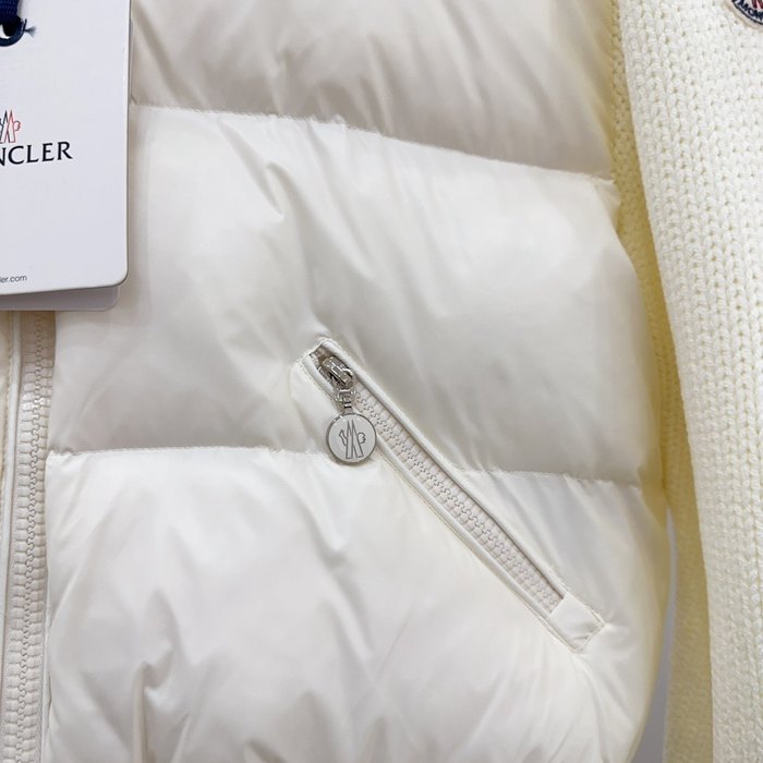Clothing Moncler knitted sleeve padded jacket White