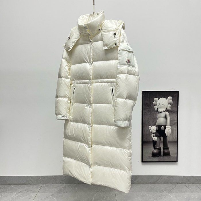 Clothing Moncler long down coat with hood White