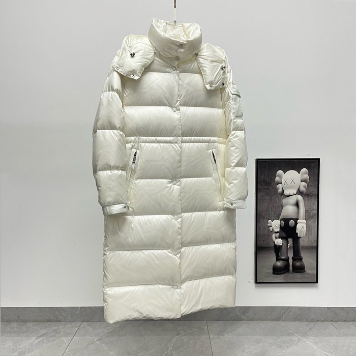 Clothing Moncler long down coat with hood White