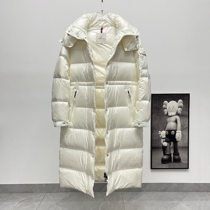 Clothing Moncler long down coat with hood White