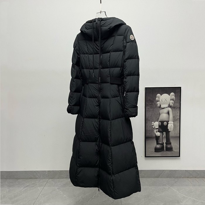 Clothing Moncler long hooded down coat Black 001