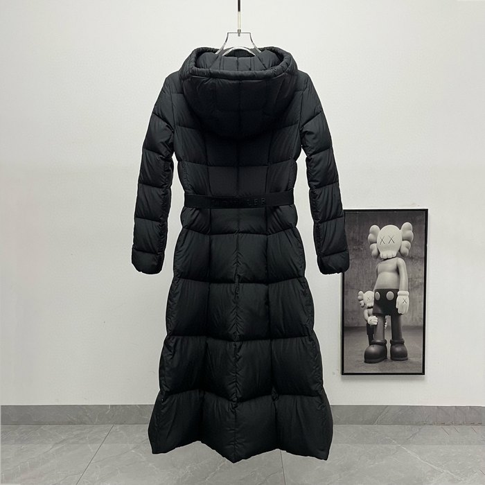 Clothing Moncler long hooded down coat Black 001
