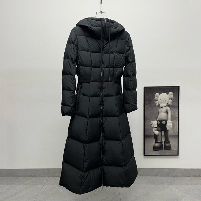 Clothing Moncler long hooded down coat Black 001