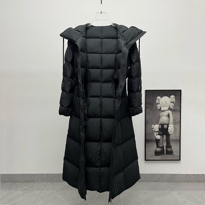 Clothing Moncler long hooded down coat Black 001