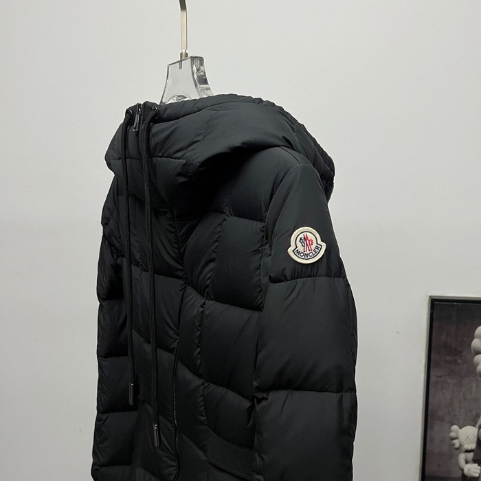 Clothing Moncler long hooded down coat Black 001