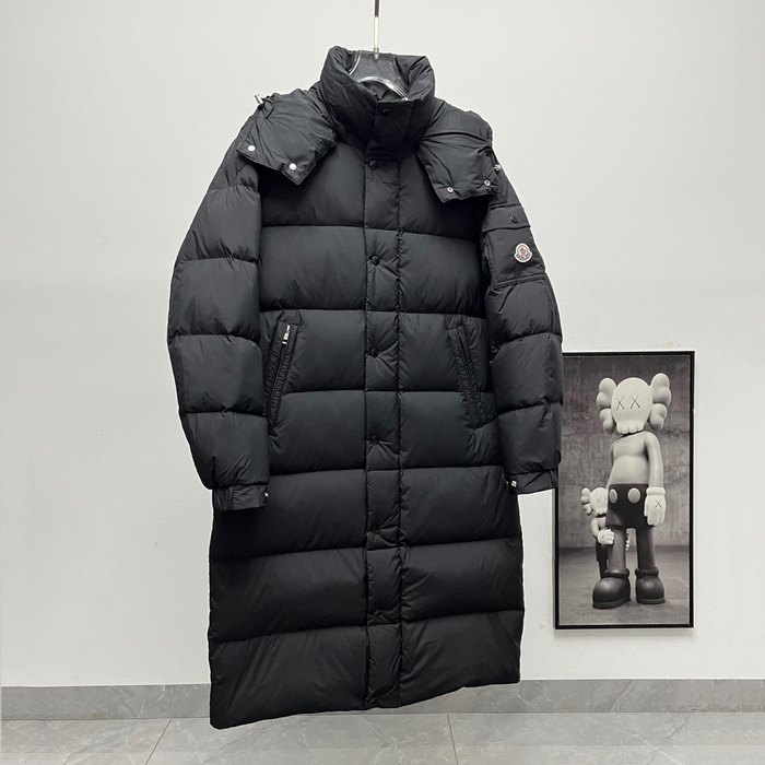 Clothing Moncler long hooded down coat Black 002