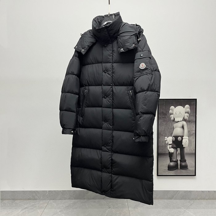 Clothing Moncler long hooded down coat Black 002