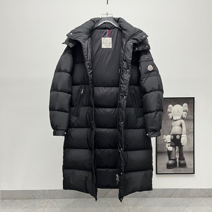 Clothing Moncler long hooded down coat Black 002