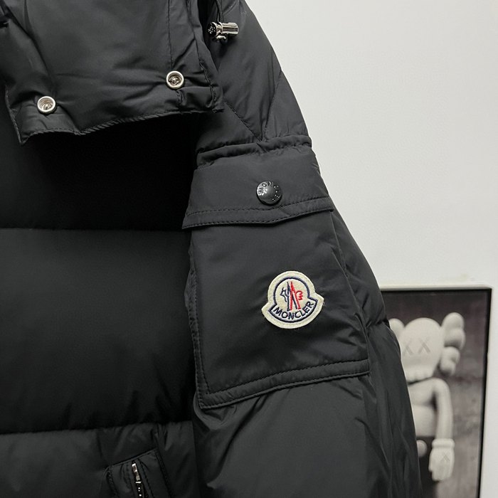 Clothing Moncler long hooded down coat Black 002