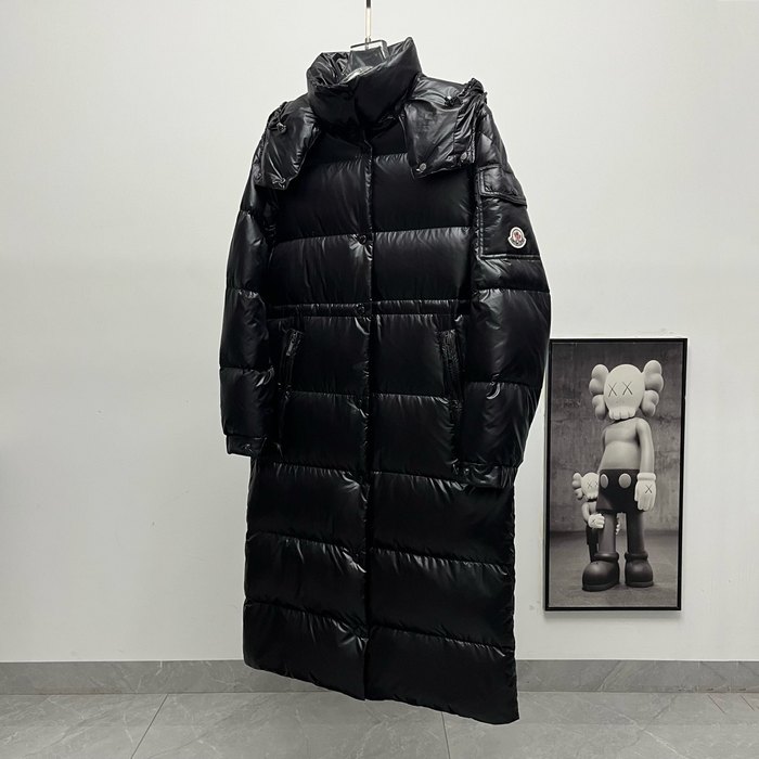 Clothing Moncler long hooded down coat Black