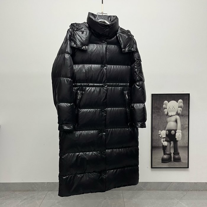 Clothing Moncler long hooded down coat Black