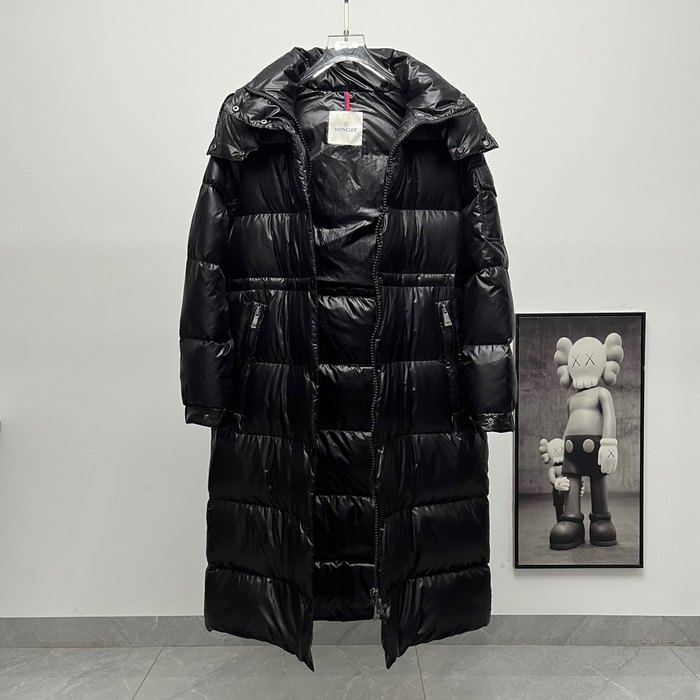 Clothing Moncler long hooded down coat Black