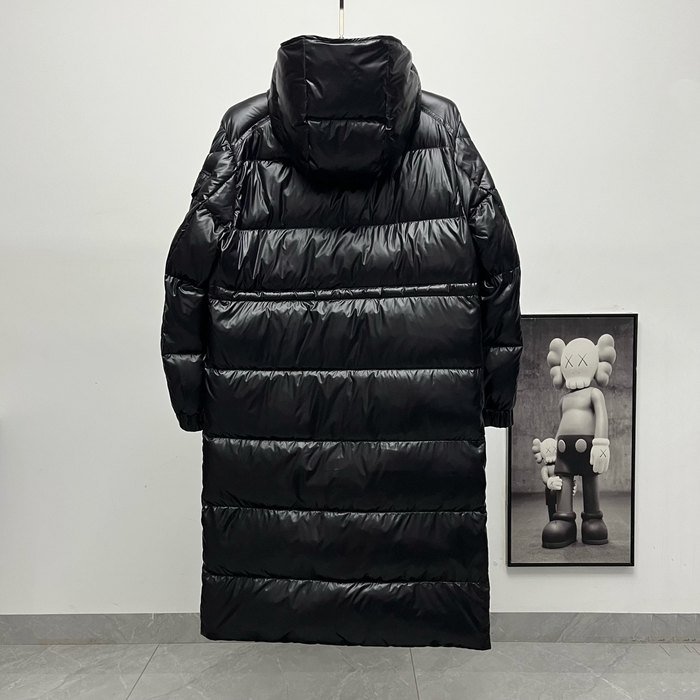 Clothing Moncler long hooded down coat Black