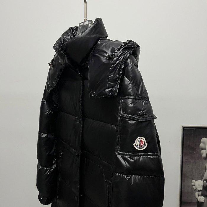 Clothing Moncler long hooded down coat Black