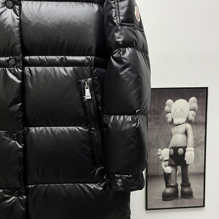 Clothing Moncler long hooded down coat Black
