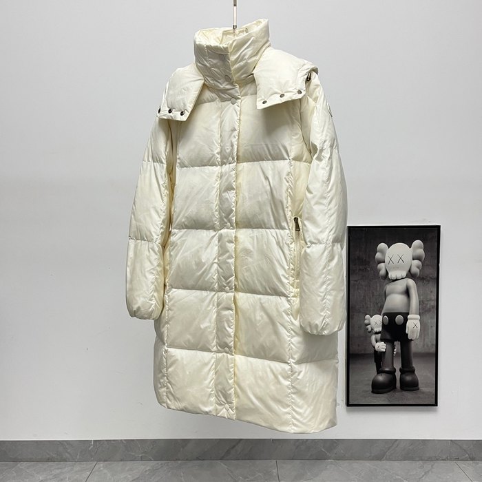 Clothing Moncler long hooded down coat White