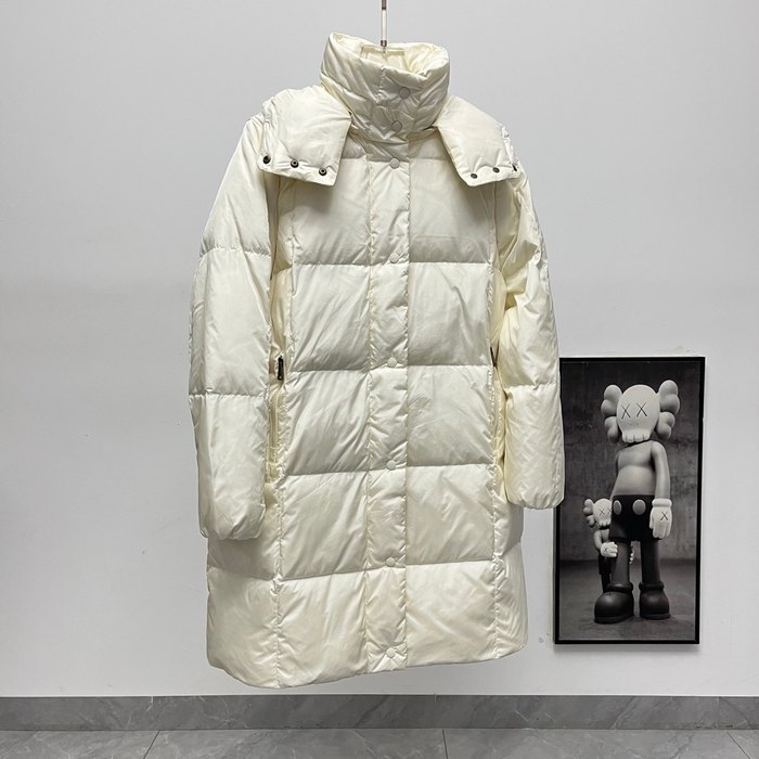 Clothing Moncler long hooded down coat White