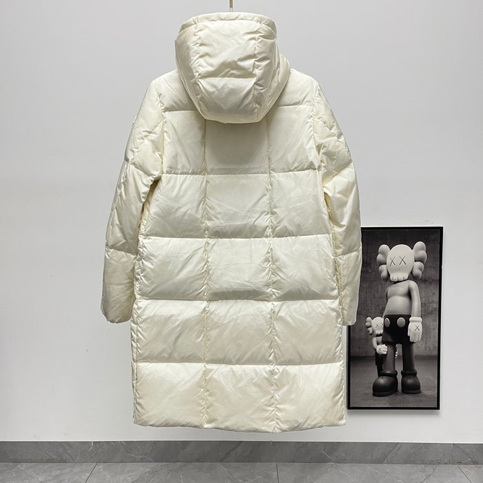 Clothing Moncler long hooded down coat White