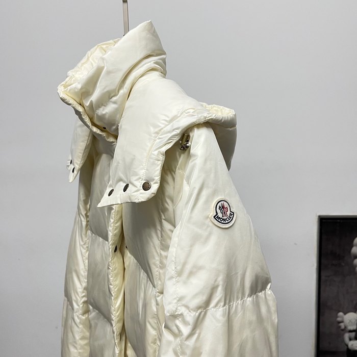 Clothing Moncler long hooded down coat White