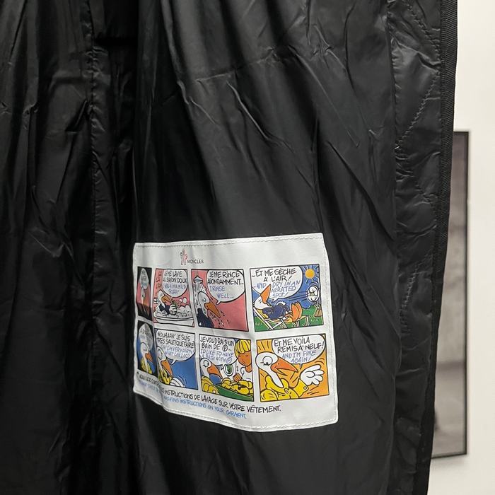 Clothing Moncler long padded coat with fur collar Black