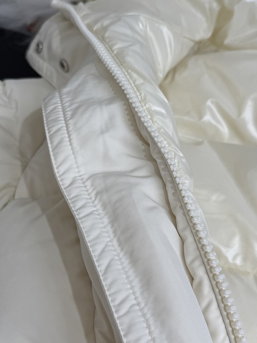 Clothing Moncler long padded coat with fur hood White