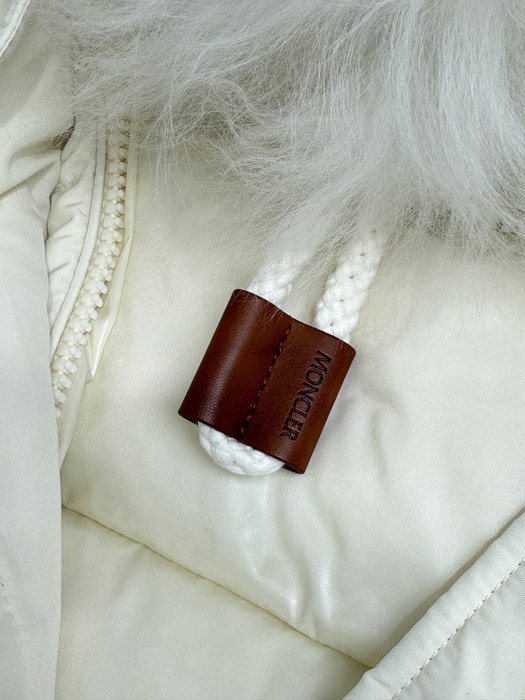 Clothing Moncler long padded coat with fur hood White