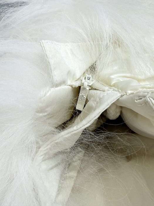 Clothing Moncler long padded coat with fur hood White