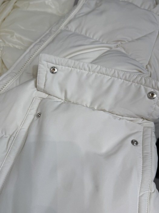 Clothing Moncler long padded coat with fur hood White