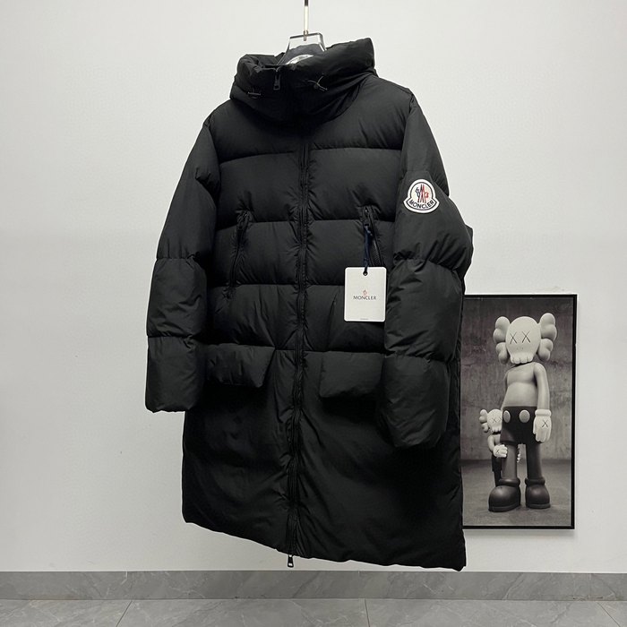 Clothing Moncler long padded hooded coat Black