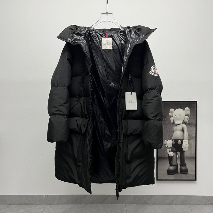 Clothing Moncler long padded hooded coat Black