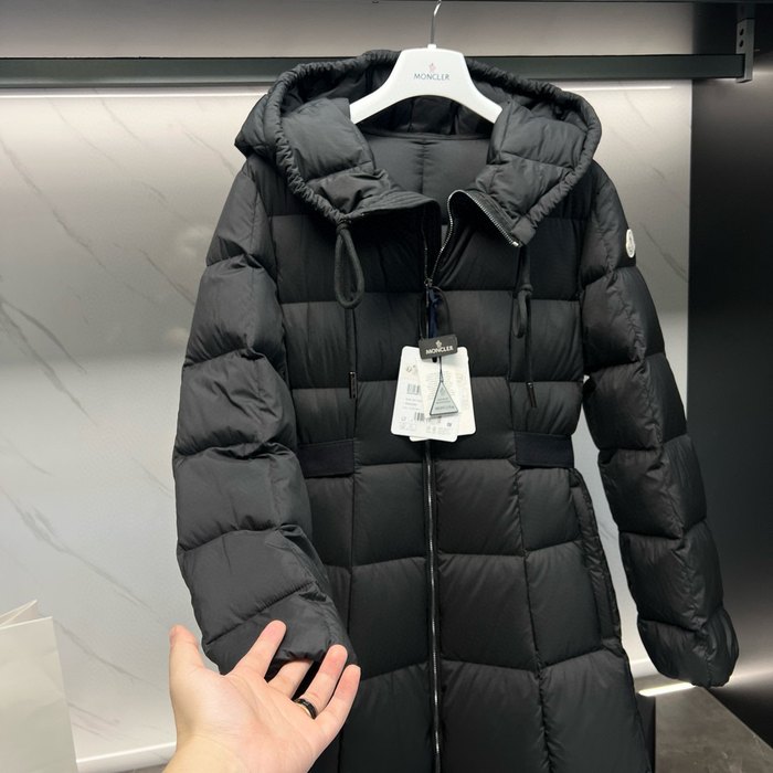 Clothing Moncler long puffer coat with hood Black