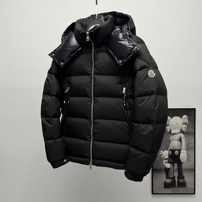 Clothing Moncler matte hooded down jacket Black
