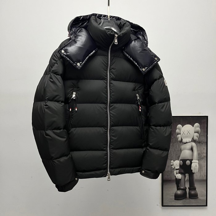 Clothing Moncler matte hooded down jacket Black