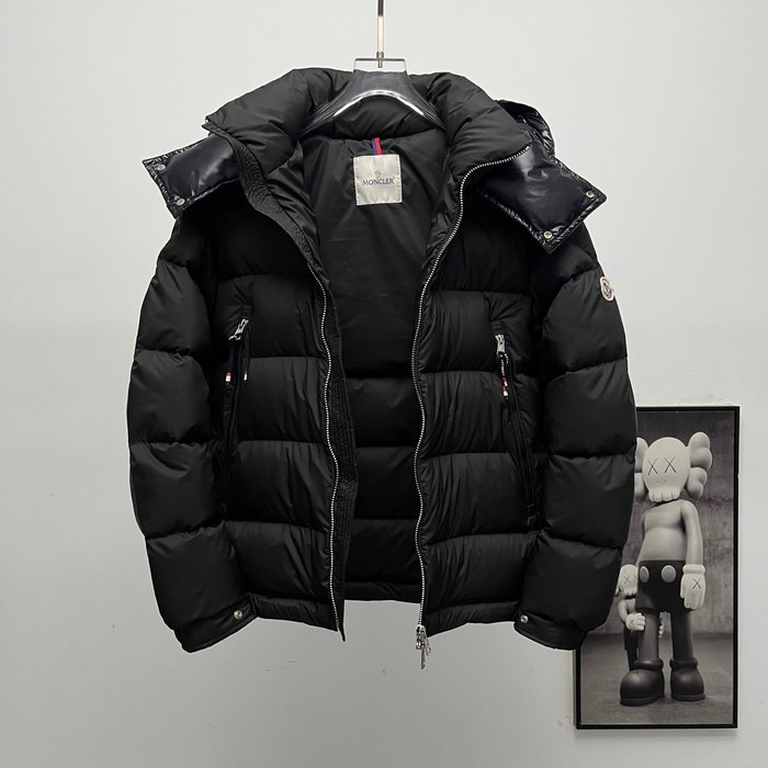 Clothing Moncler matte hooded down jacket Black