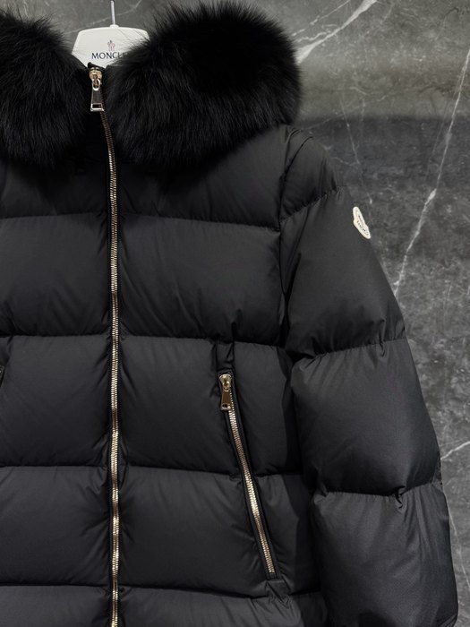 Clothing Moncler puffer jacket with fur collar Beige