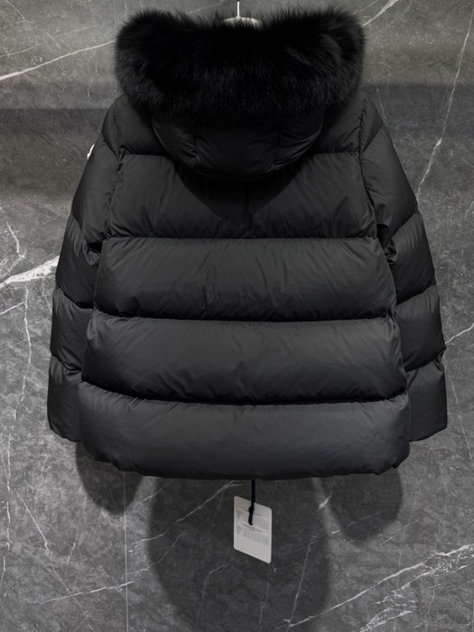 Clothing Moncler puffer jacket with fur collar Beige