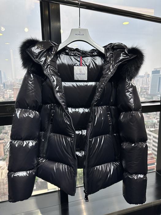 Clothing Moncler puffer jacket with fur collar Black 003
