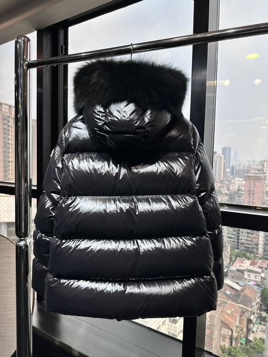 Clothing Moncler puffer jacket with fur collar Black 003