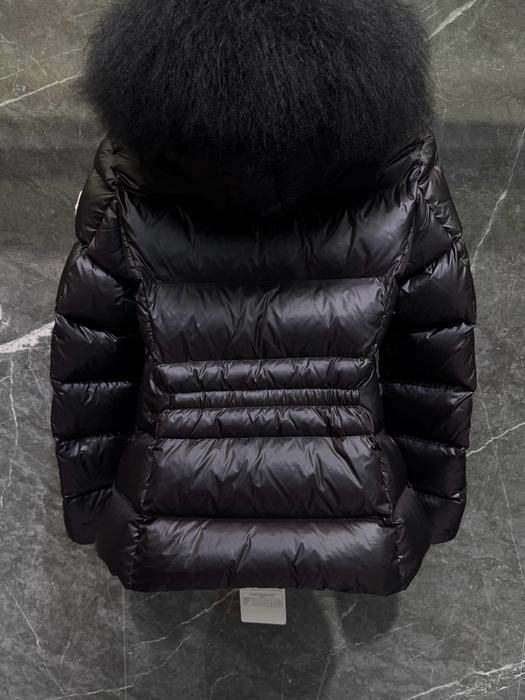 Clothing Moncler puffer jacket with fur collar Black