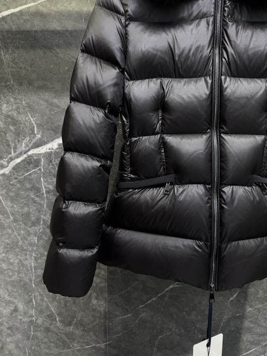 Clothing Moncler puffer jacket with fur collar Black
