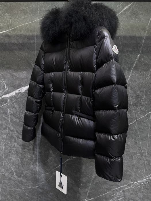 Clothing Moncler puffer jacket with fur collar Black