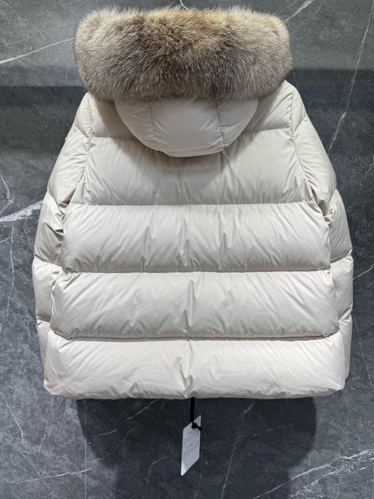 Clothing Moncler puffer jacket with fur hood Beige 001
