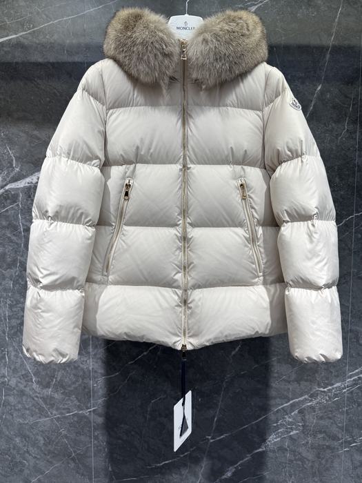 Clothing Moncler puffer jacket with fur hood Beige 001